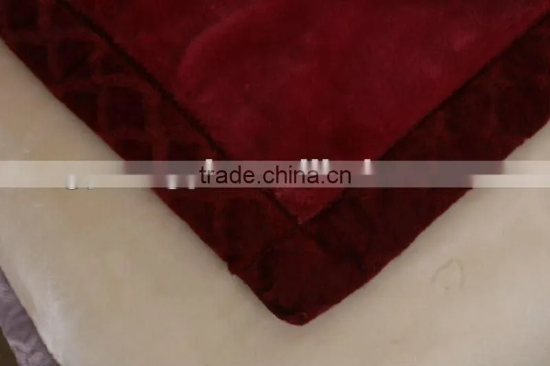 100% polyester printed and special carving raschel blanket 5kg