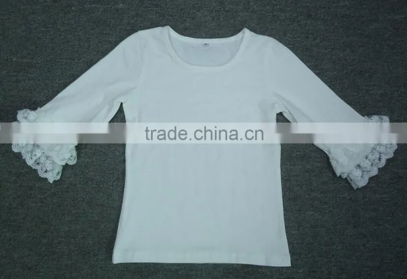 factory OEM flutter sleeves ruffle shirt little baby brand shirt