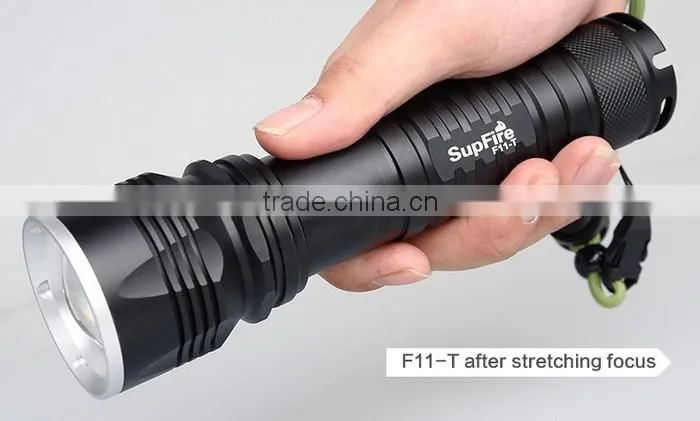 1100lumens New Design Rechargeable LED Torchlight F11-T 10W Flashlight with Focusing Zoom