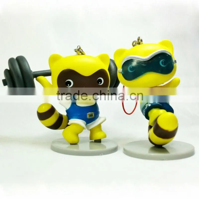 PVC plastic keychain toys,animal keychain decoration