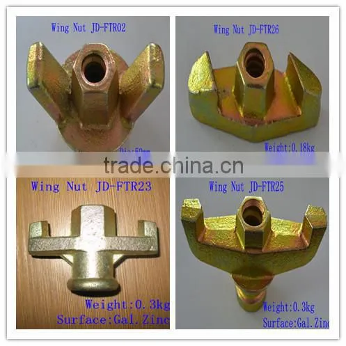 Formwork Galvanized Tie Rod Casting iron wing Nut 15 / 17mm