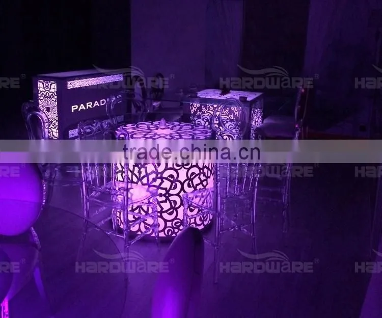 unique LED wedding table,use 10 people wedding iron round table