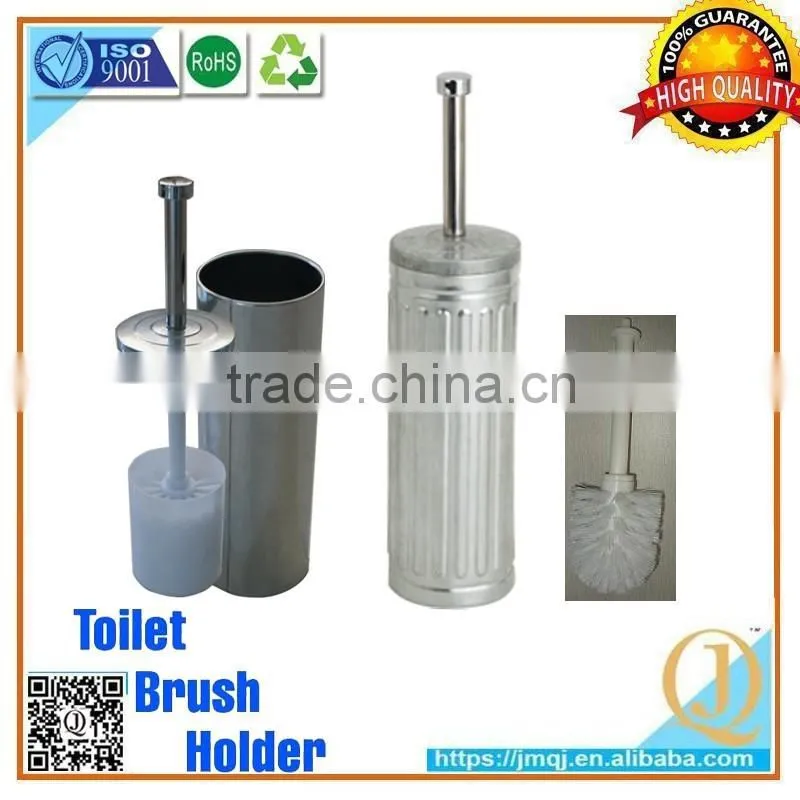 with metal brush holder and long handle brush powder coating toilet brush set