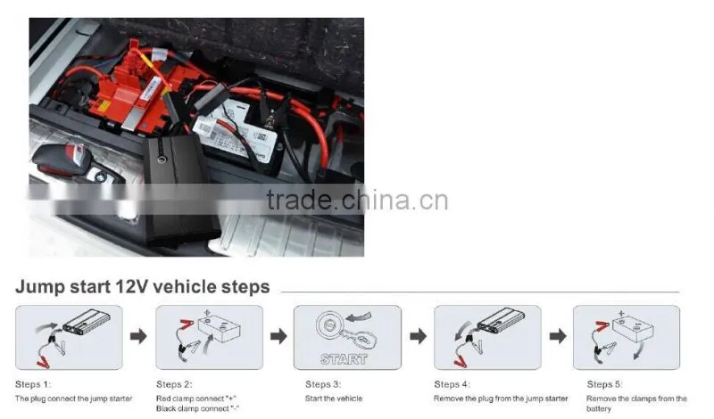 portable 5000mAh jump starter , battery jump starter with 5000mAh make in china
