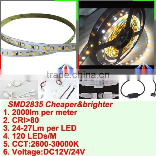 SMD2835 color changing LED strip light DC 12V CCT changeable LED Flexible strip