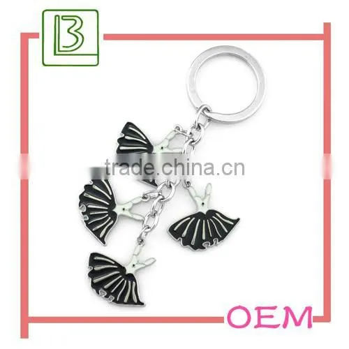custom metal alloy silver tone enamel cartoon figure keychain