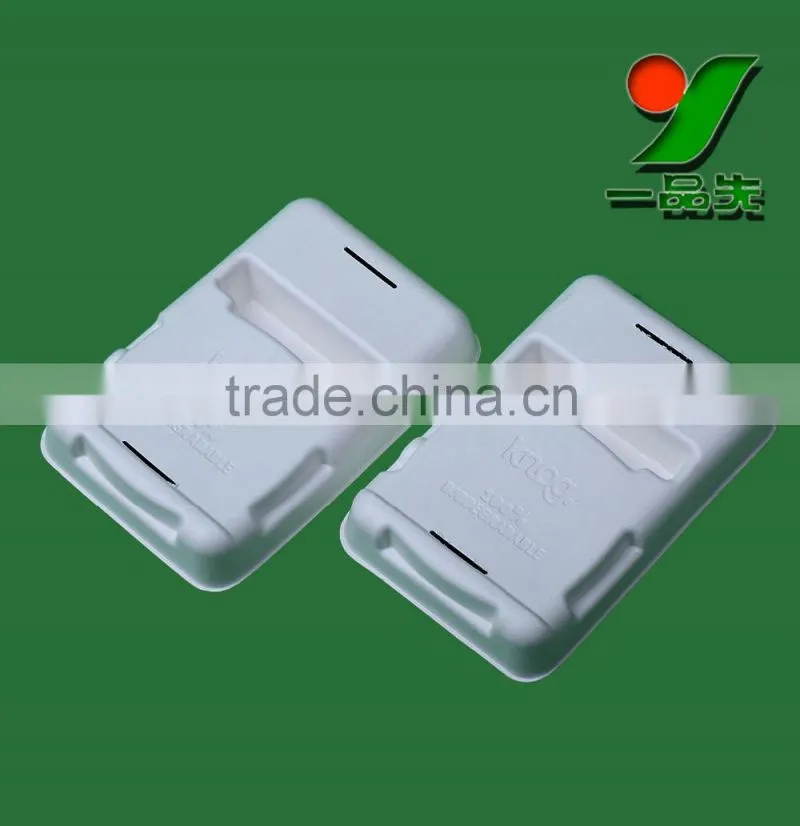 2016 New 100%Biodegradable Nature Sugarcane Bagasse Packaging for Speaker Microphone Molded Recycled Paper Pulp Trays