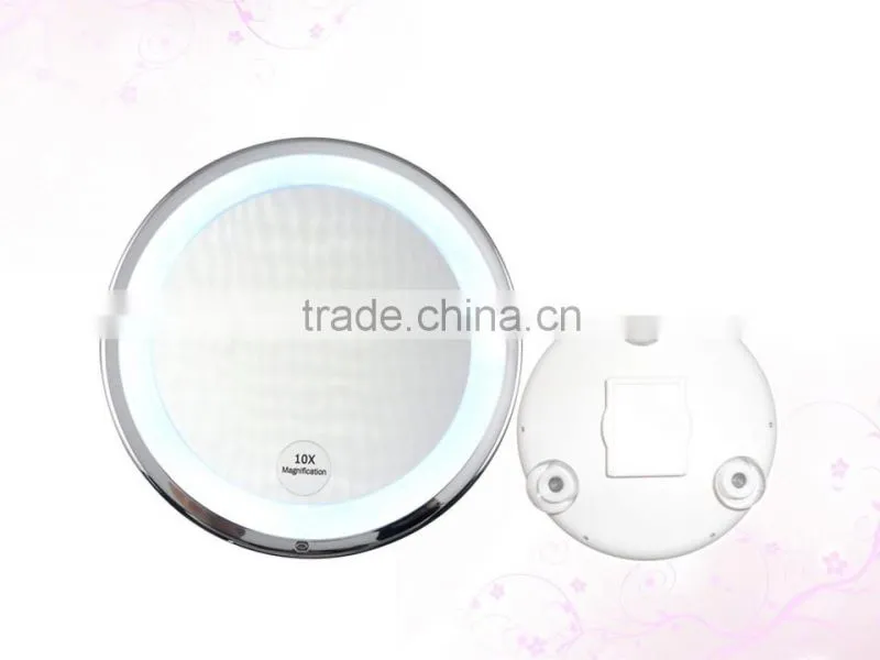 lighted bathroom makeup mirror, bathroom makeup mirror with led light, LED Lighted suction cup mirror by touch