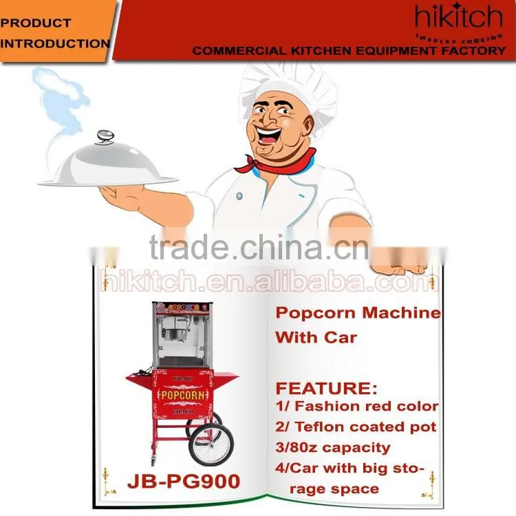 Industrial Large Capacity Commercial Popcorn Making Machine With Car