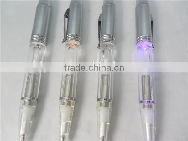 2016 New Novelty Plastic Flashing Led Light Ballpoint Pen