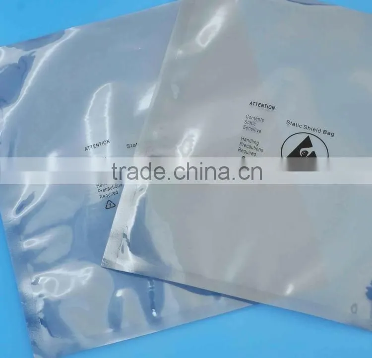 Yason aluminum foil bag with clear window anti-static bag for electronic packaging aluminum bag with bottom gusset