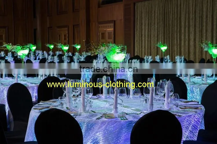 2015 optic fiber Luminous led lighted table cloth for wedding