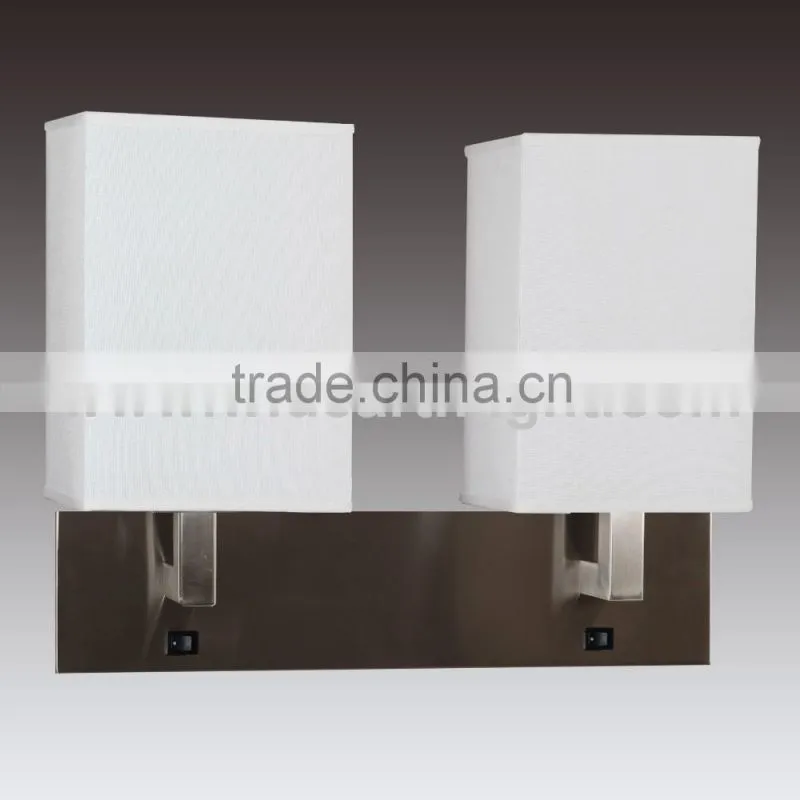 UL CUL Listed Hotel Bedside Wall Lamp With Dual On/Off Base Switches For Headboard W20150