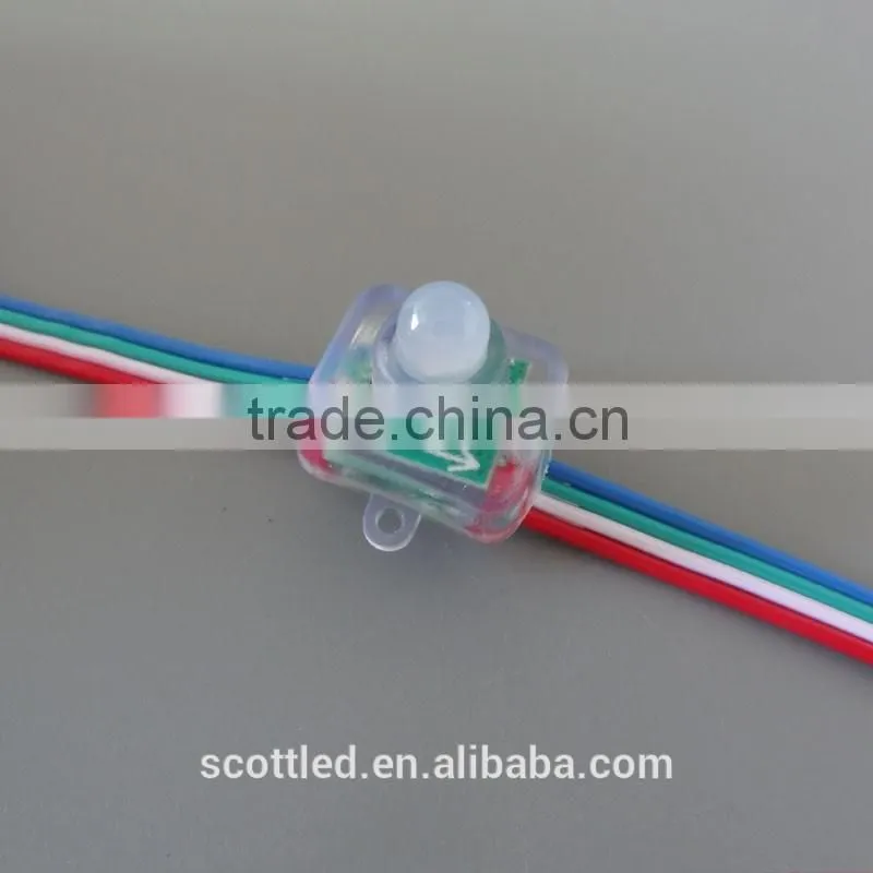 WS2811 DC12V Square type 12mm led pixel string light RGB color;50pcs a string