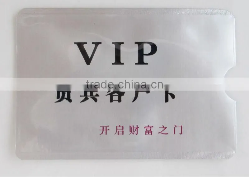 aluminum foil rfid blocking card sleeve for standard credit card