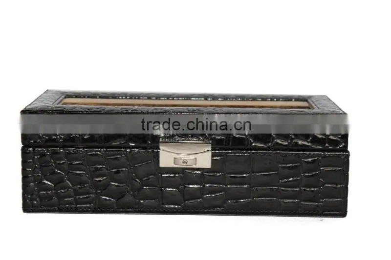 Customized Faux Leather Watch Box/Plastic watch case for 5 watches