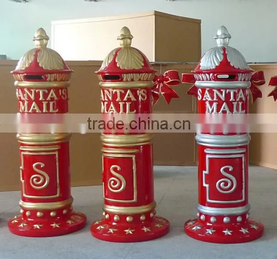 Christmas Decorative mailbox/ Fiberglass Santa Post Mailbox
