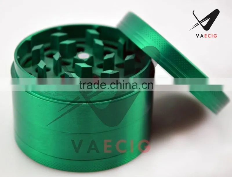 Hottest smoking herb grinder wholesale CNC teeth 63mm 4 parts high quality zinc alloy herb grinder free LOGO in shock