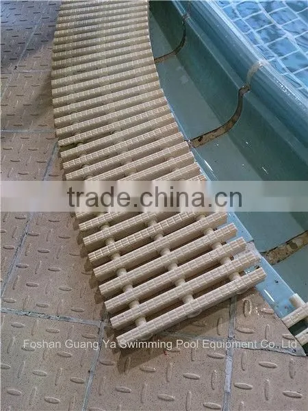 Swimming pool plastic floor grating