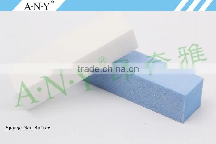 Professional Emery Sand 4 Sides White Sponge Nail File Block