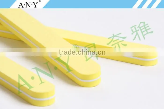 Nail Art Polishing and Shining Yellow Sponge Long Nail File 100/180 Grit