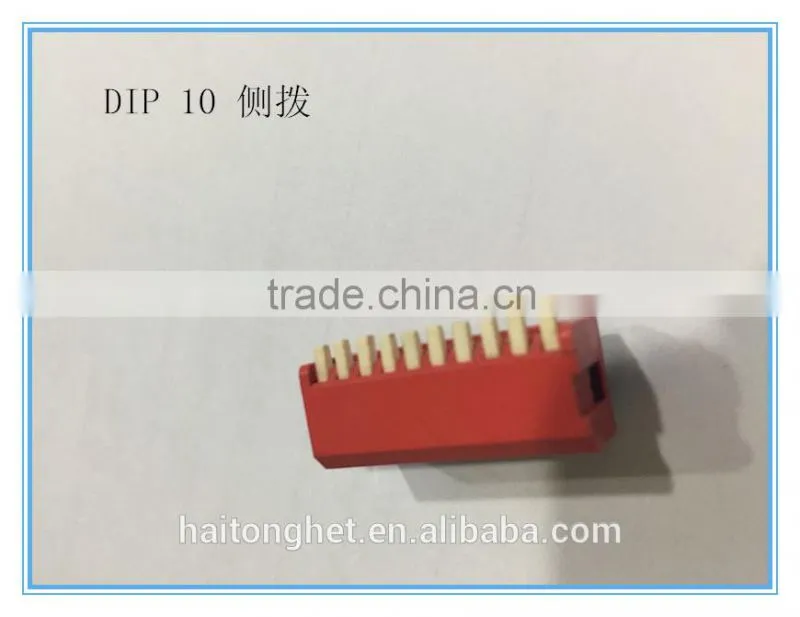 10 Position 10 Pins Red Color DIP Slide Type Switch