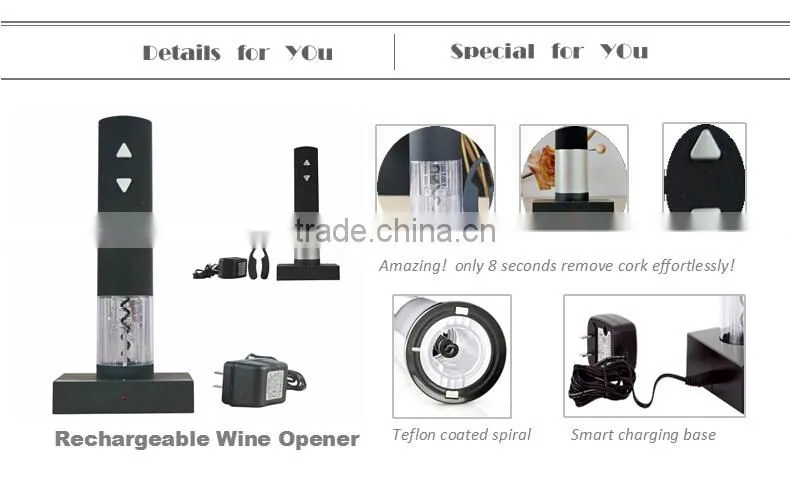 Banquet Favor leather box electric wine opener set with vacuum stopper