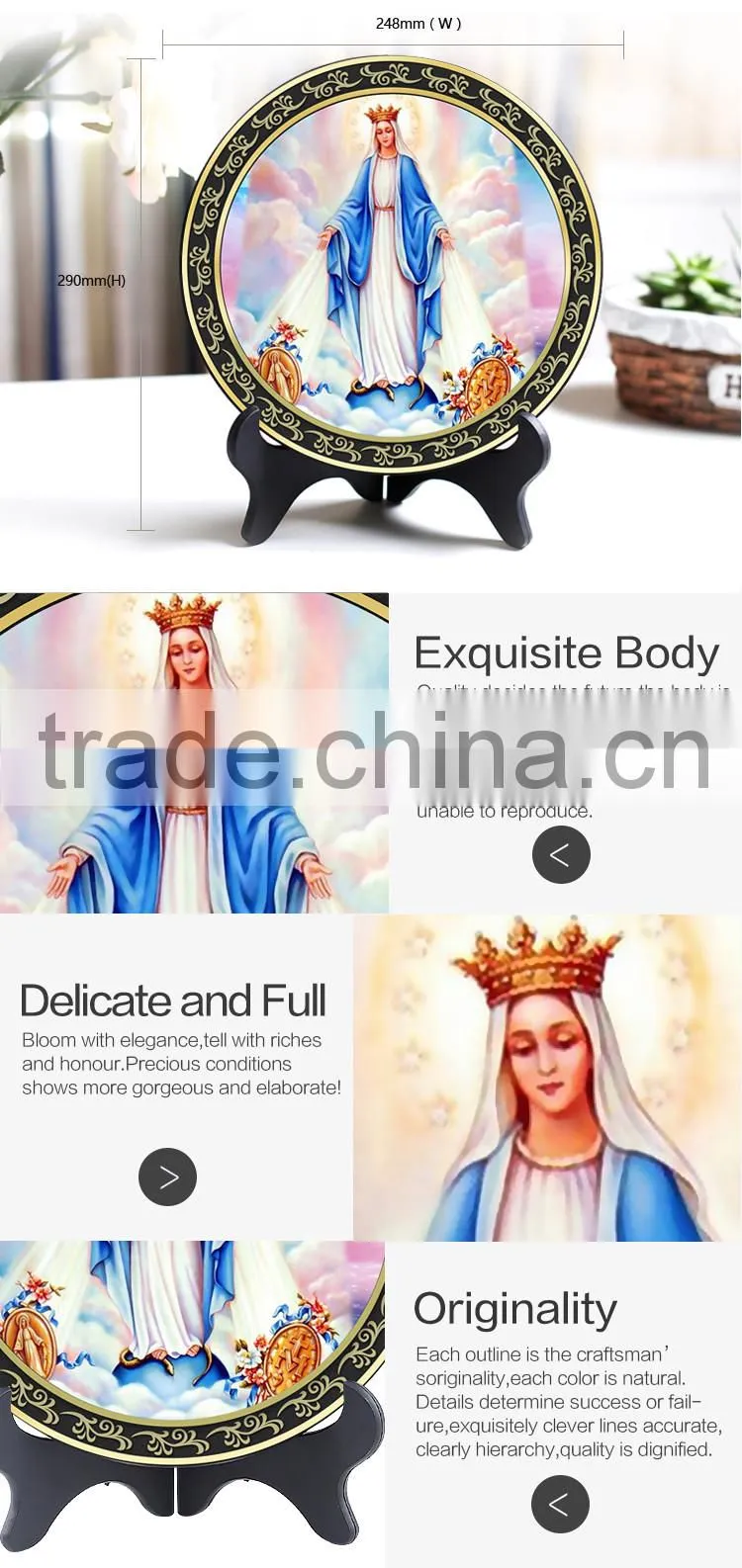 Wholesale handicraft product religious Catholic the Virgin Mary decoration