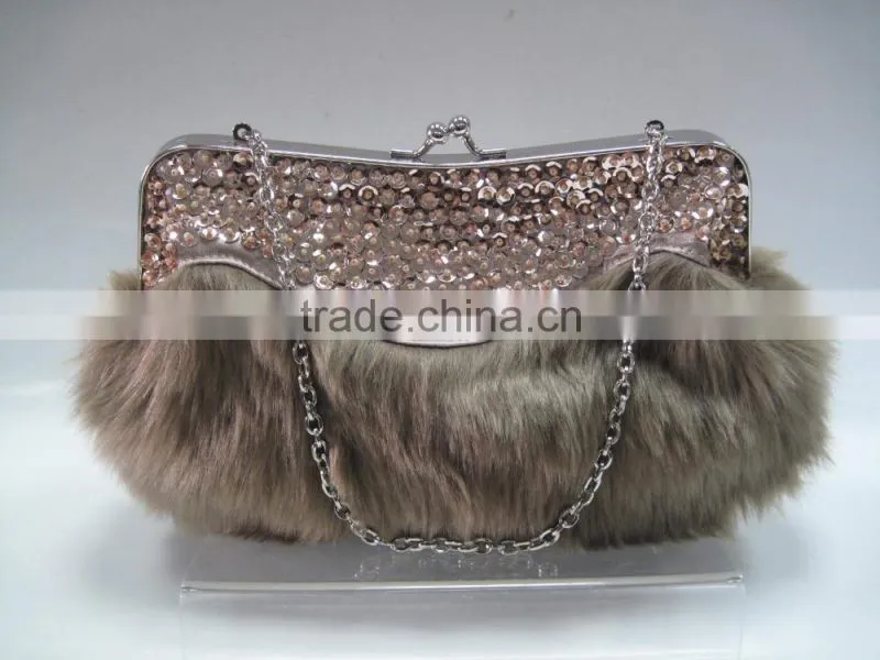 Ladies Winter fur fabric handbag for sale