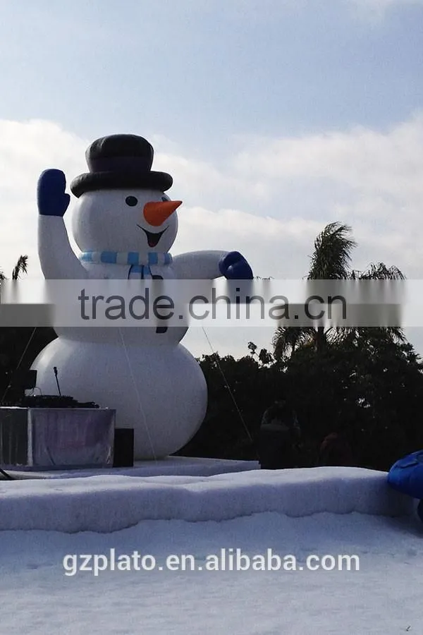 6m height Christmas inflatable snowman with top hat for outdoor decoration
