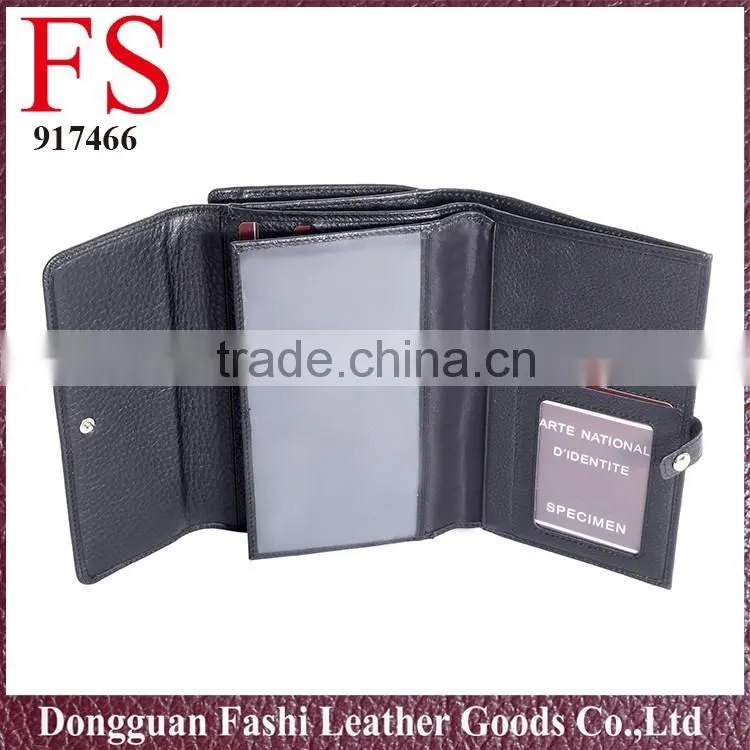 Women Long black High Quality Leather Wallet