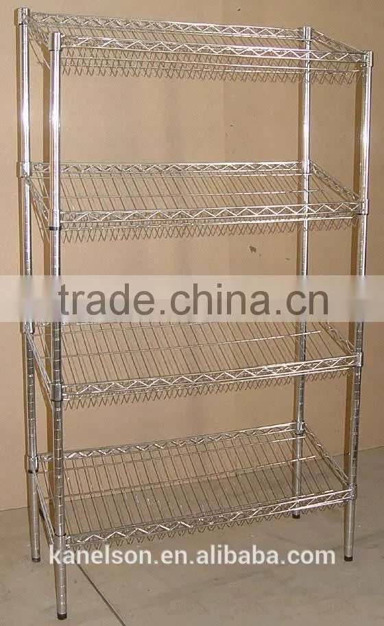 chromed metal wire shelf