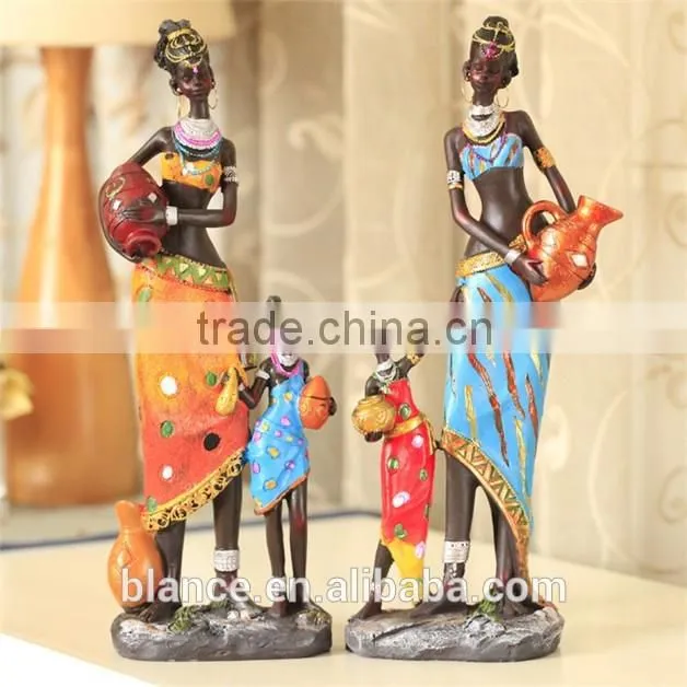 unique Africa figurine mother and baby figurine for home decoration
