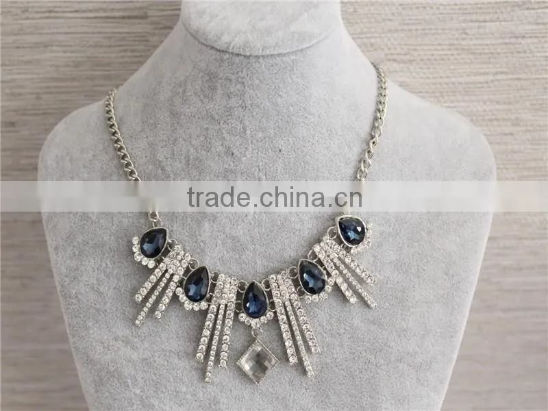 Wholesale white gold plated women necklace water drop crystal necklace