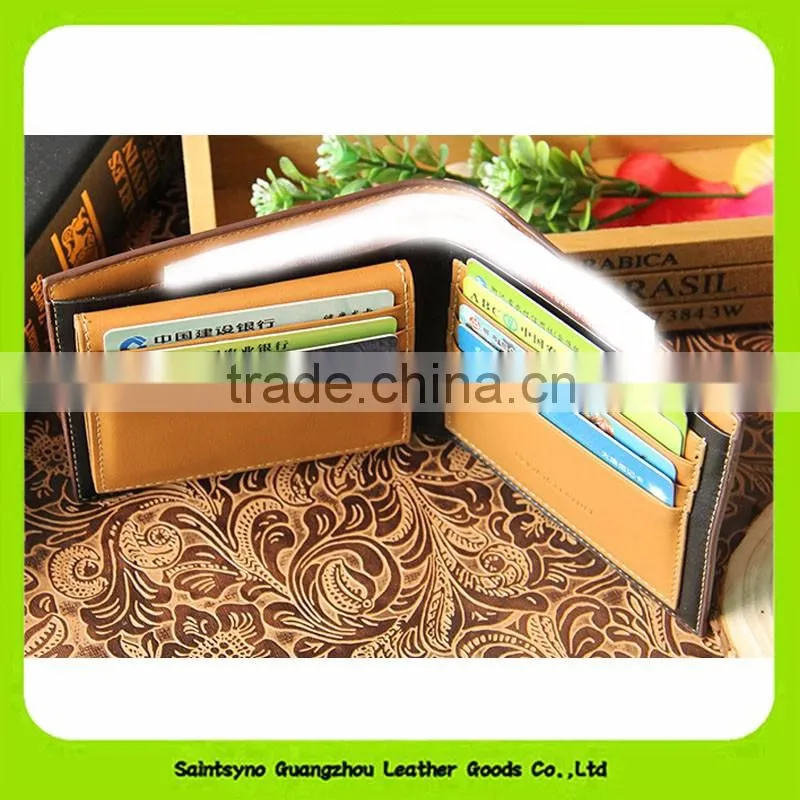 16917 Geometrical designer security leather wallets for men personalized