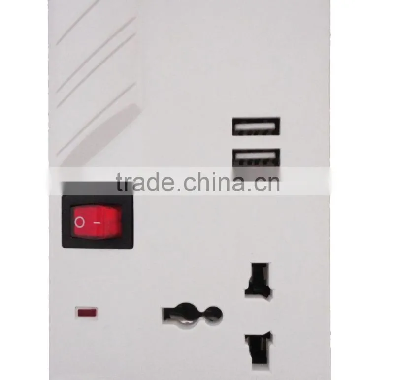 6 Way Individual Switch Electrical Extension Socket With 2 USB Ports