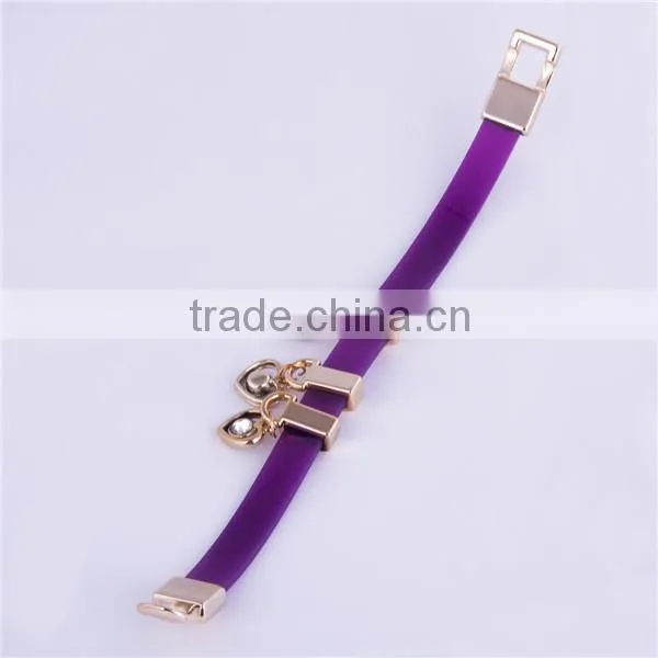 2016 Braided Purple Silicone Custom Silicone Bracelets