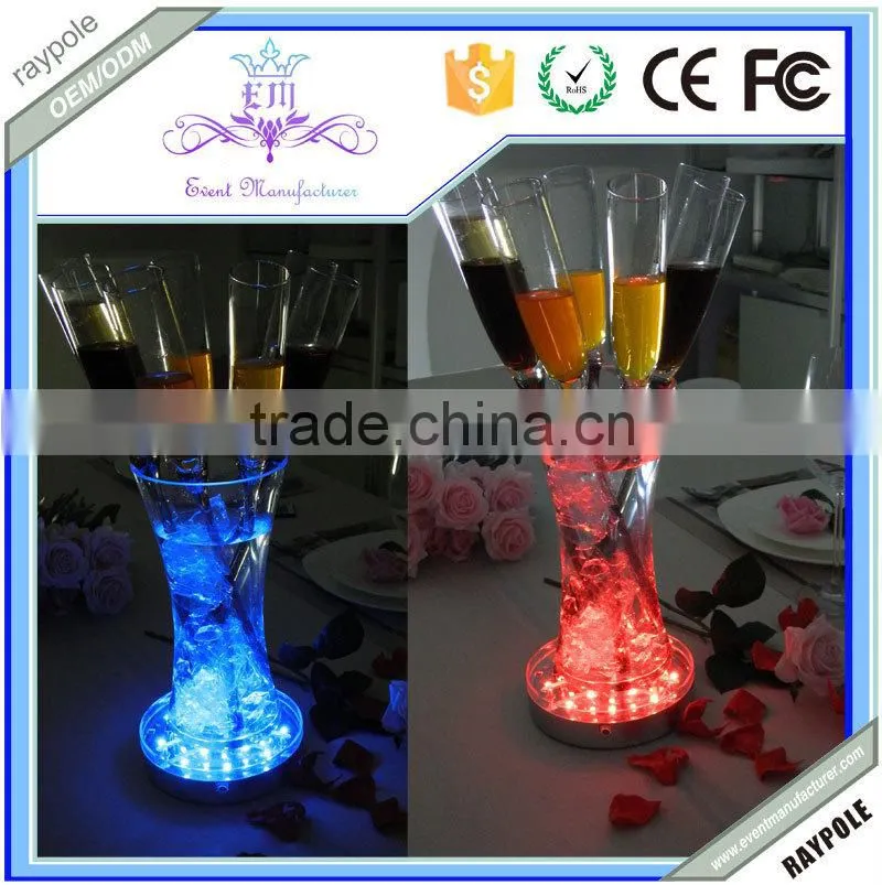 Battery operated under table vase LED centerpiece light base RGB wedding decoration