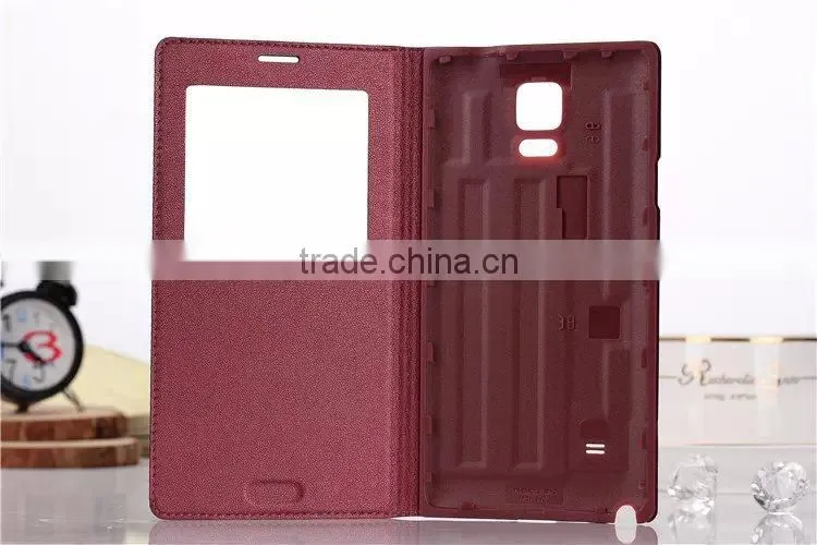 high quality leather cellphone case for samsung note 4, wholesale for samsung galaxy note 4 leather case