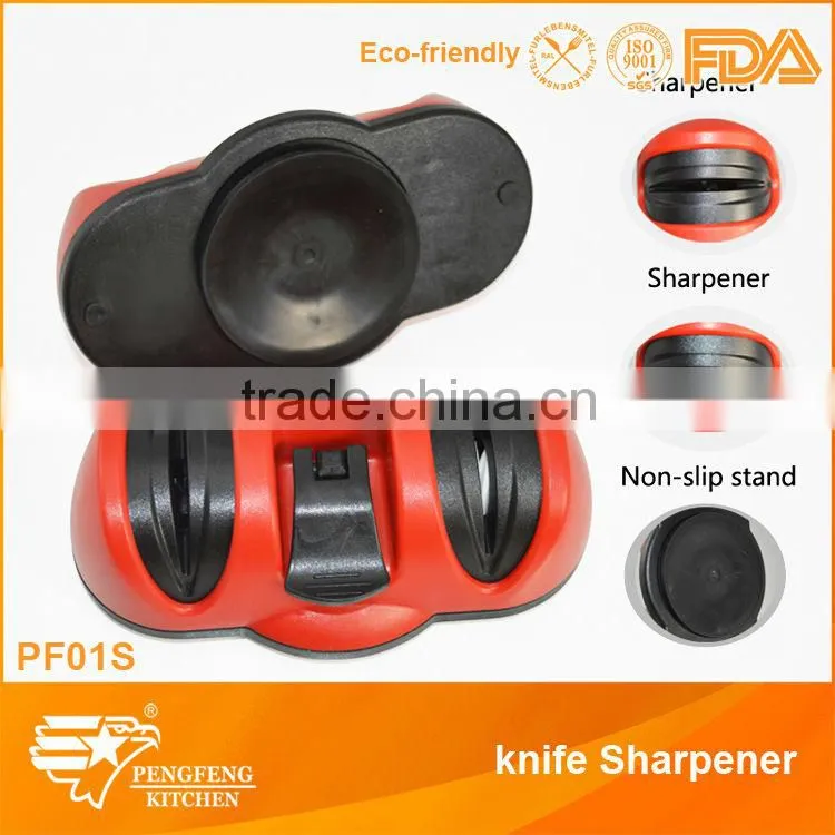 Round shaped PP and Rubber knife sharpener