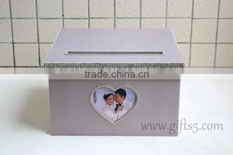 Excellent large wedding card boxes with photo frame on it
