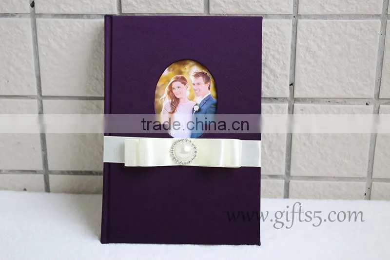 Purple wedding guest book in handmade