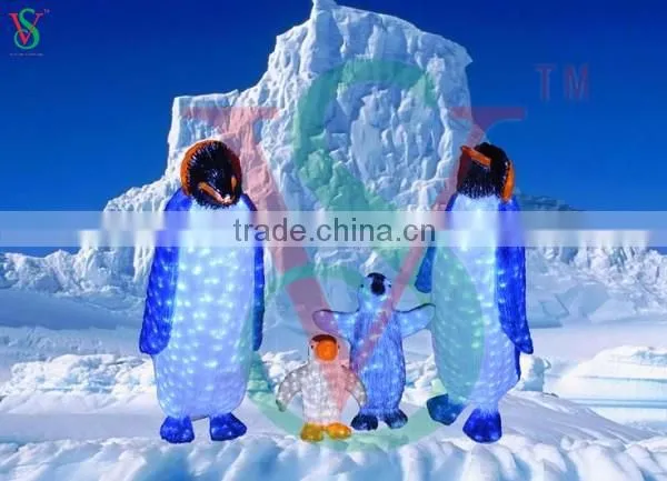 3D animal decorative led light garden lighting lighted outdoor small acrylic penguin