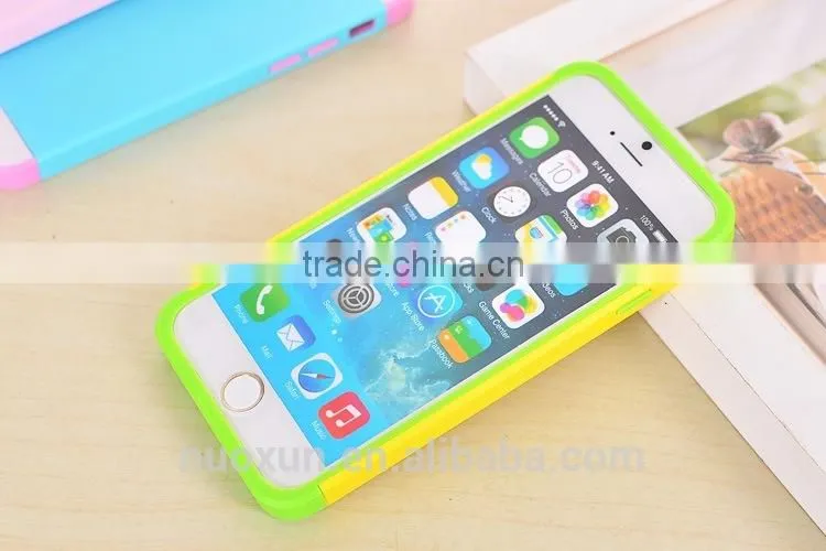 Blue/Pink Hard Soft High Impact Case Cover for Apple iPhone 6