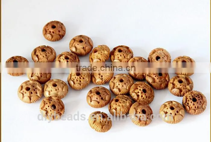 10x14mm lotus flower buddha wood round beads for bracelet making