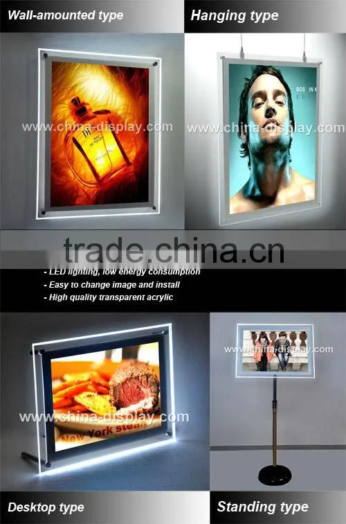 Crystal Acrylic LED Light Box A3 A4 Table Display LED Light Box