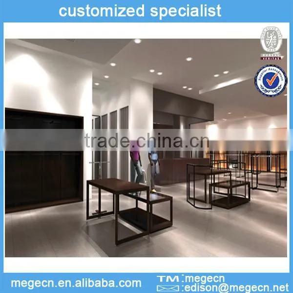 garment store wood floor display cabinet