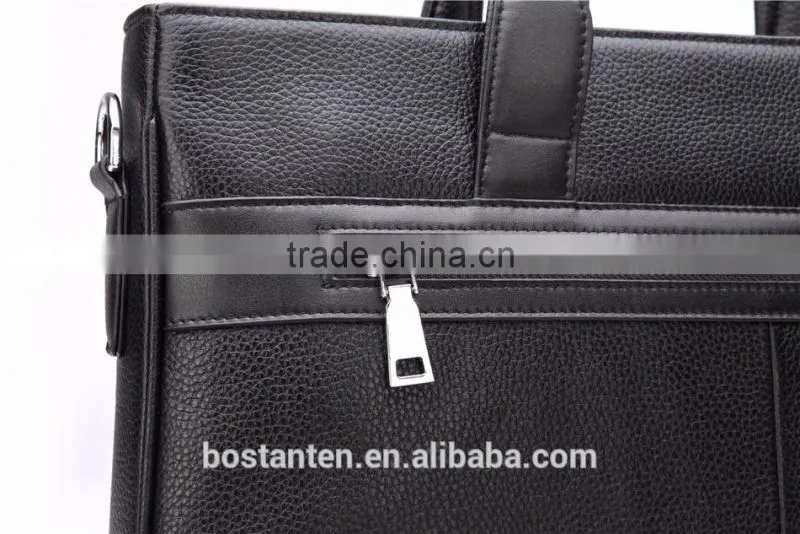 horizontal cowhide leather vintage men briefcase laptop bag messenger hand bag