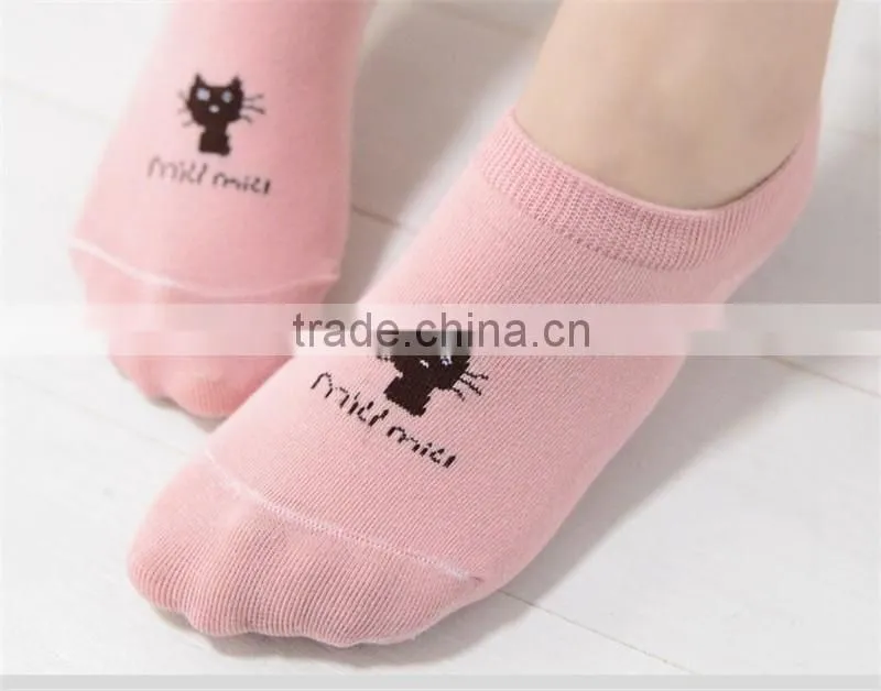 Factory Hot Sale Latest Design Fashion Women Cartoon Cotton Socks,Fashion No Show Socks