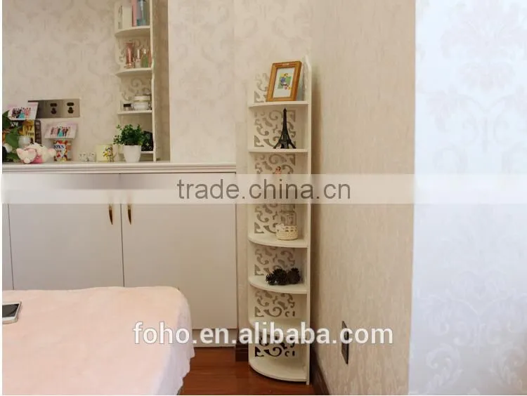 DIY white 7 layer modern Wood-Plastic conner shoes display shelf